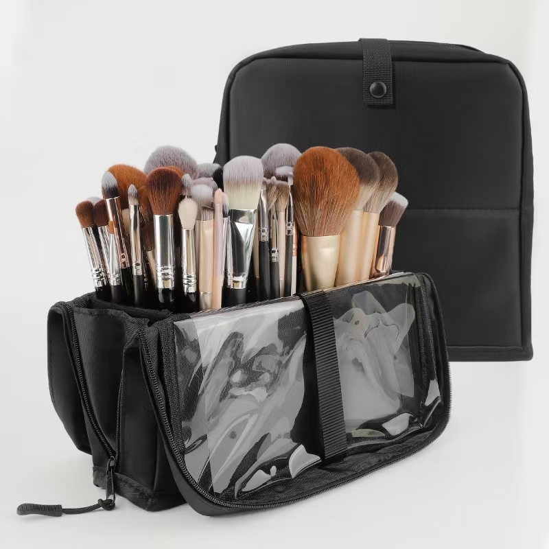 Beauty Makeup Bag - Large Black Foldable Makeup Bag 14-40