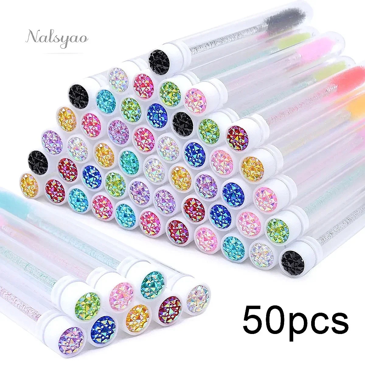 Beauty Home Makeup - 50Pcs Crystal Eyelash Brush Tubes with