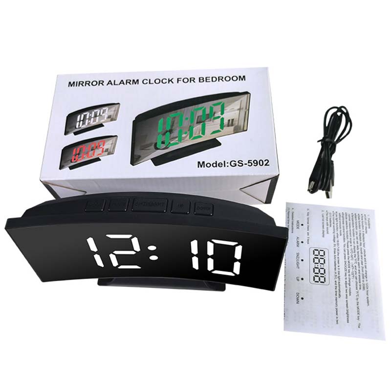 Beauty Makeup Desk - 1pc LED Mirror Digital Clock Bedroom