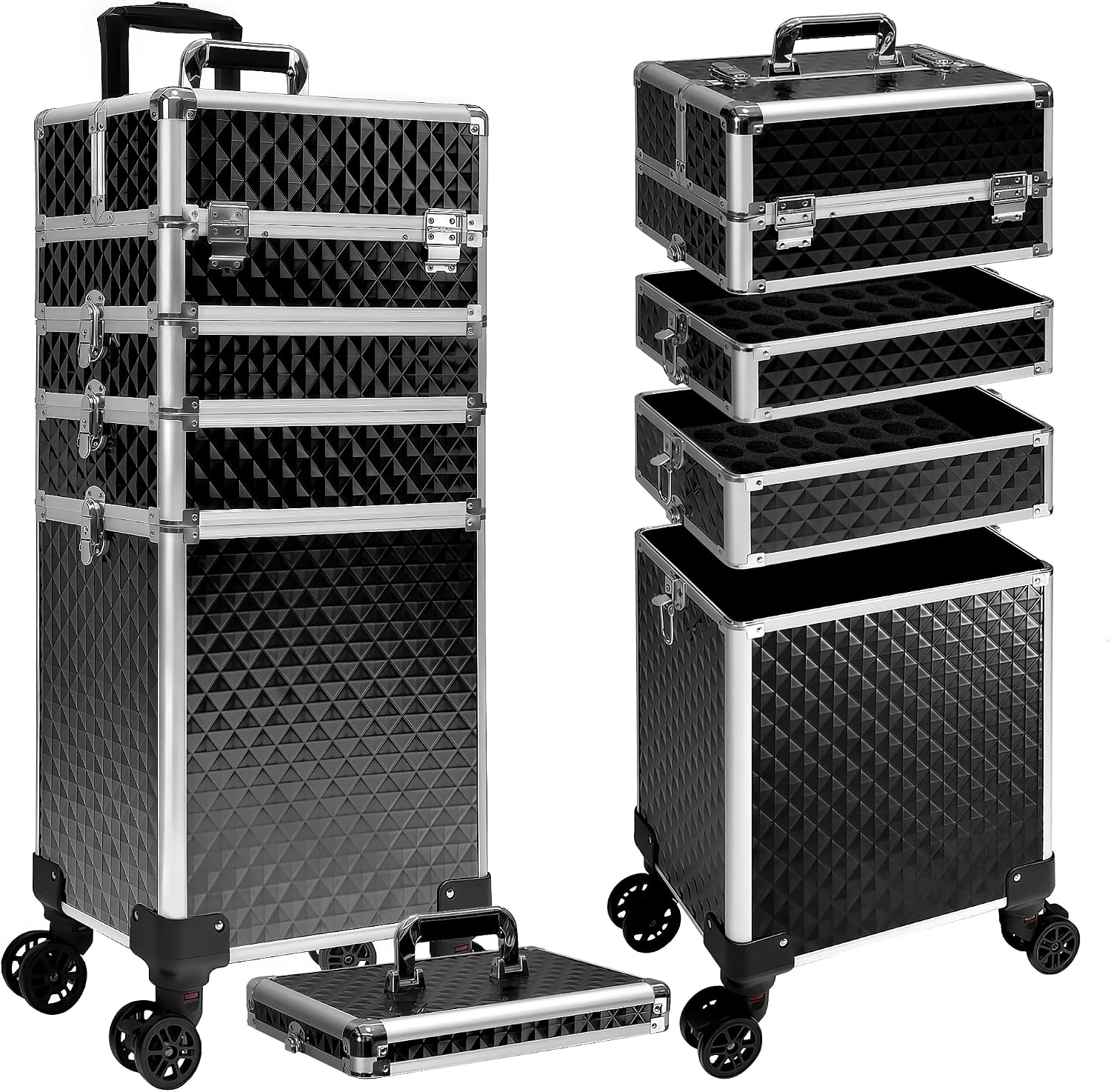 Beauty In Makeup - Rolling Makeup Train Case, Cosmetic Trolley