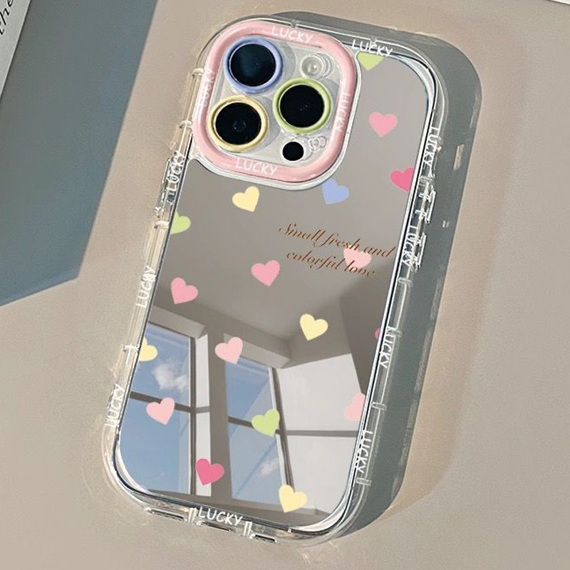 Beauty Makeup Case - Beautiful Colorful Love English Pattern Mirror