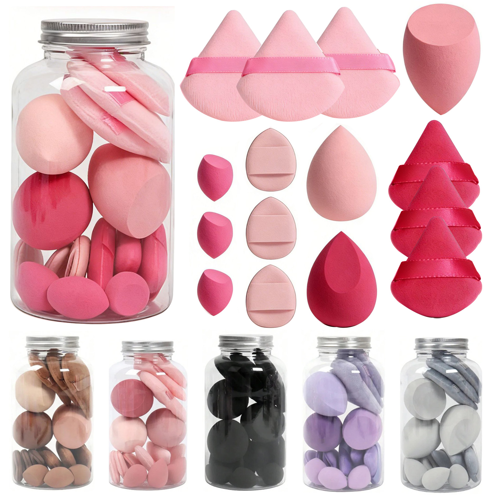 Beauty Makeup Desk - 15 Pcs Makeup Sponge Set, Beauty