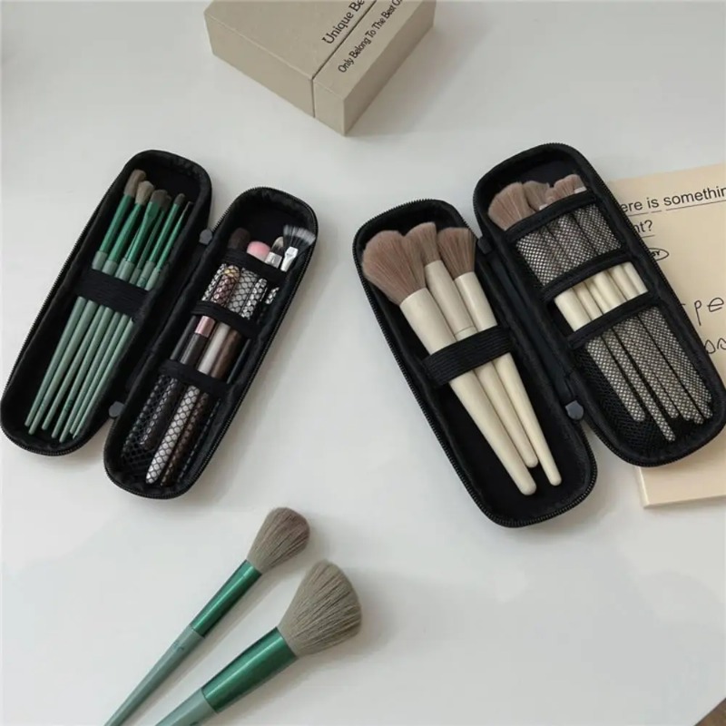 Beauty Makeup Bag - 1pc Black Cosmetic Bag Waterproof Double