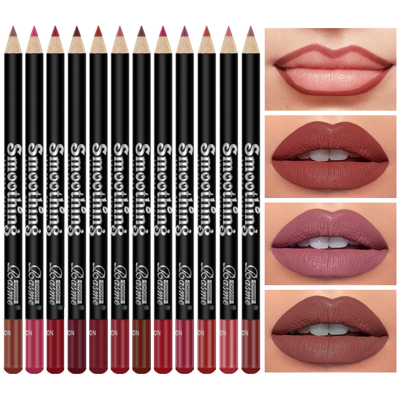 12 Color Nude Matte Lipstick P - Lip Liner Pencil recension och pris