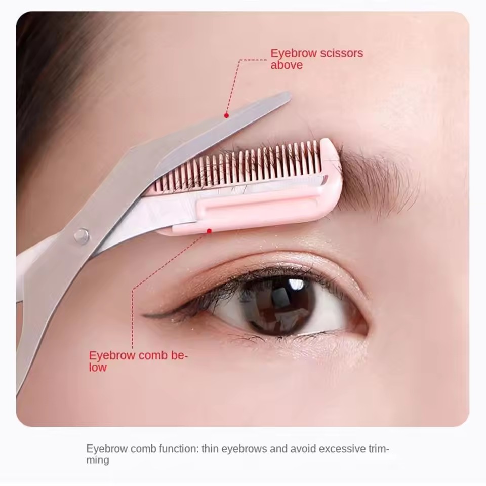 Safe Eyebrow Scissors with Com - Beauty Makeup Wholesale recension och pris