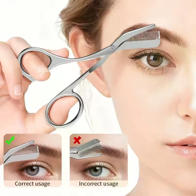 Safe Eyebrow Scissors with Com - Beauty Makeup Wholesale recension och pris