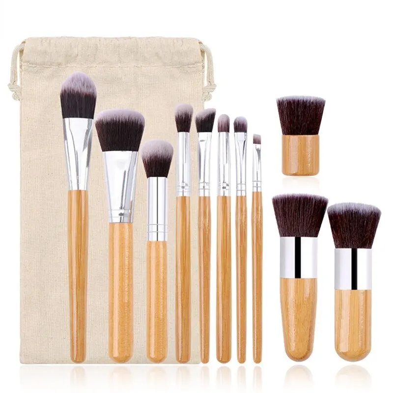 11Pcs Bamboo handle makeup bru - Beauty In Makeup recension och pris