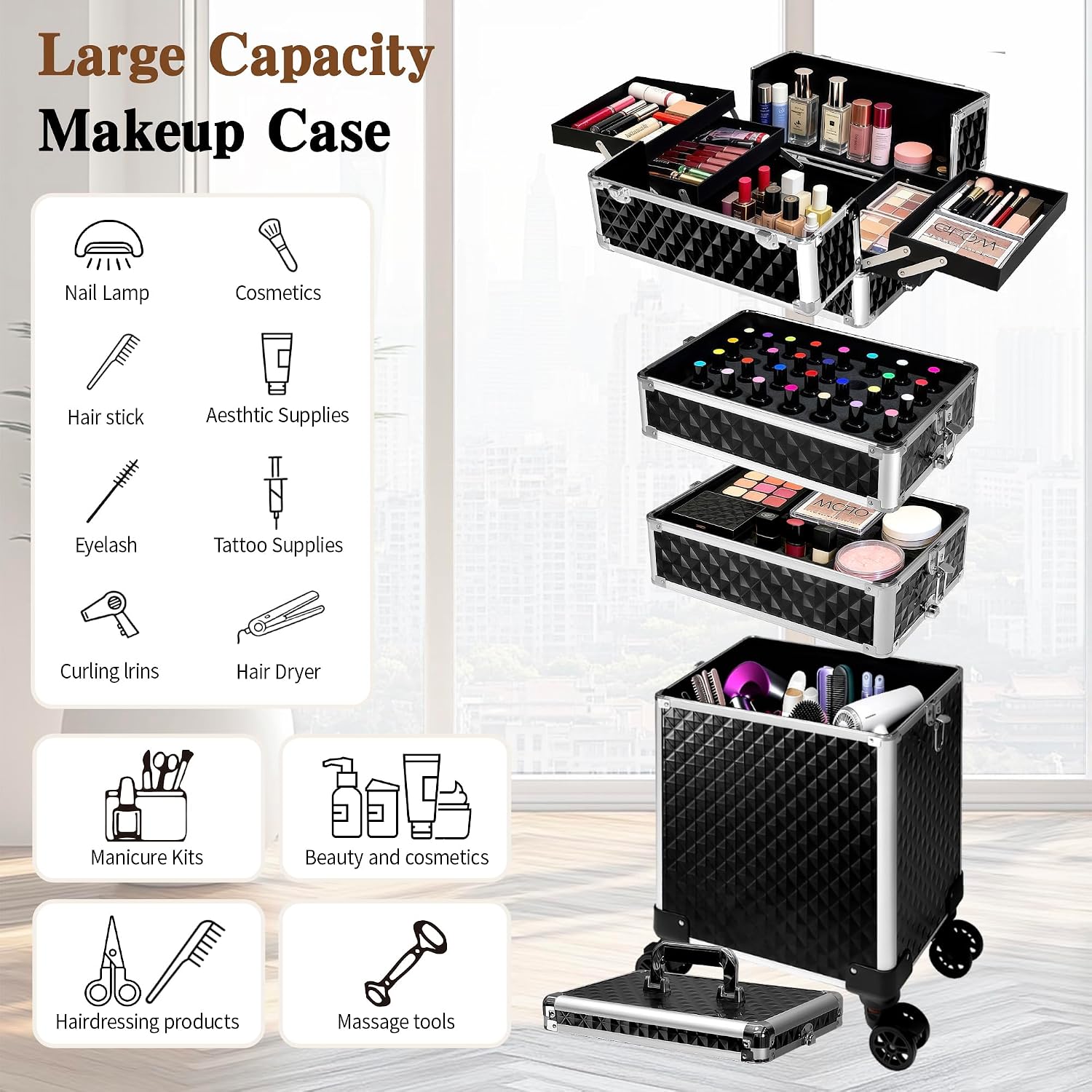 Rolling Makeup Train Case, Cos - Beauty In Makeup recension och pris