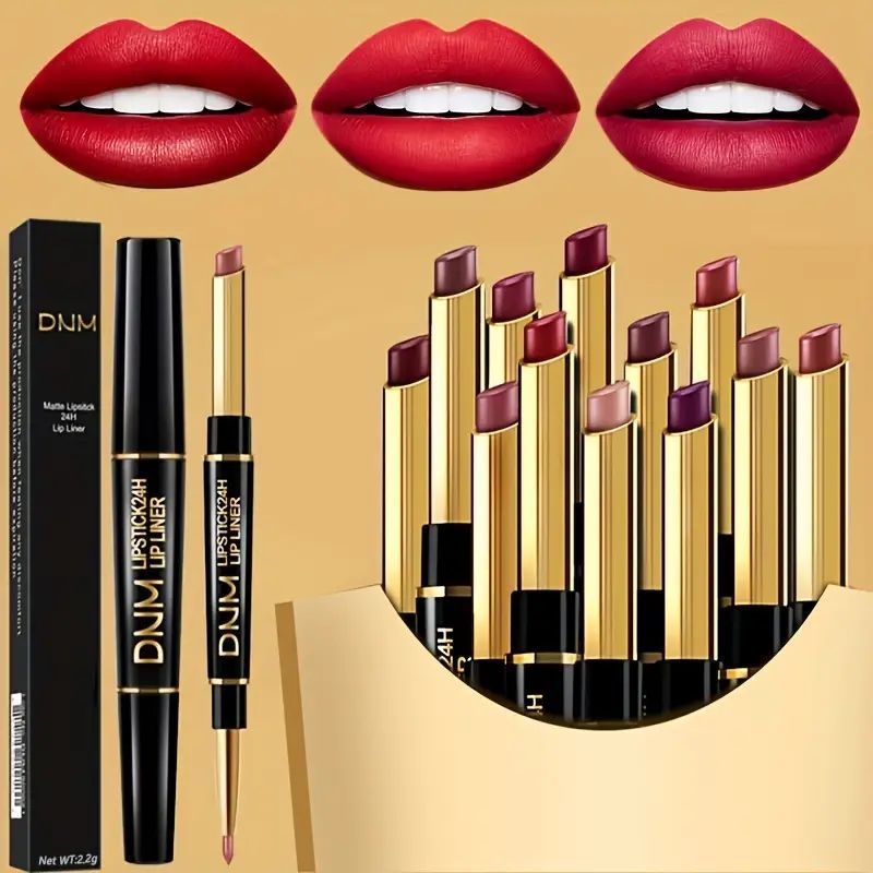 12 Colors Double-Ended Lipstic - Lip Liner Pencil recension och pris