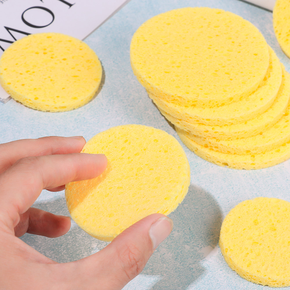 10pcs 6-9cm Yellow Face Round  - Cosmetic Sponge recension och pris