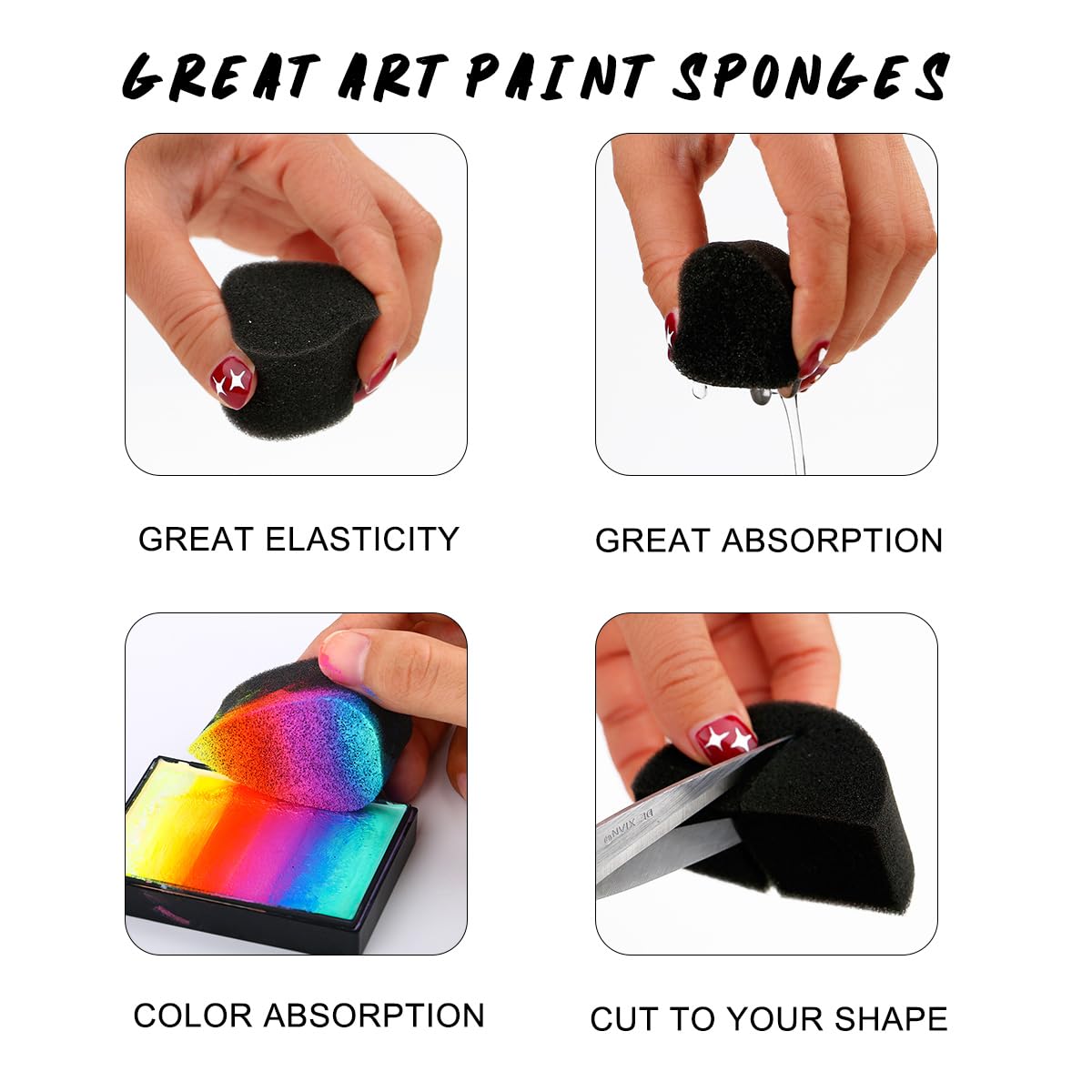 10Pcs Black Petal Face Paintin - Cosmetic Sponge recension och pris