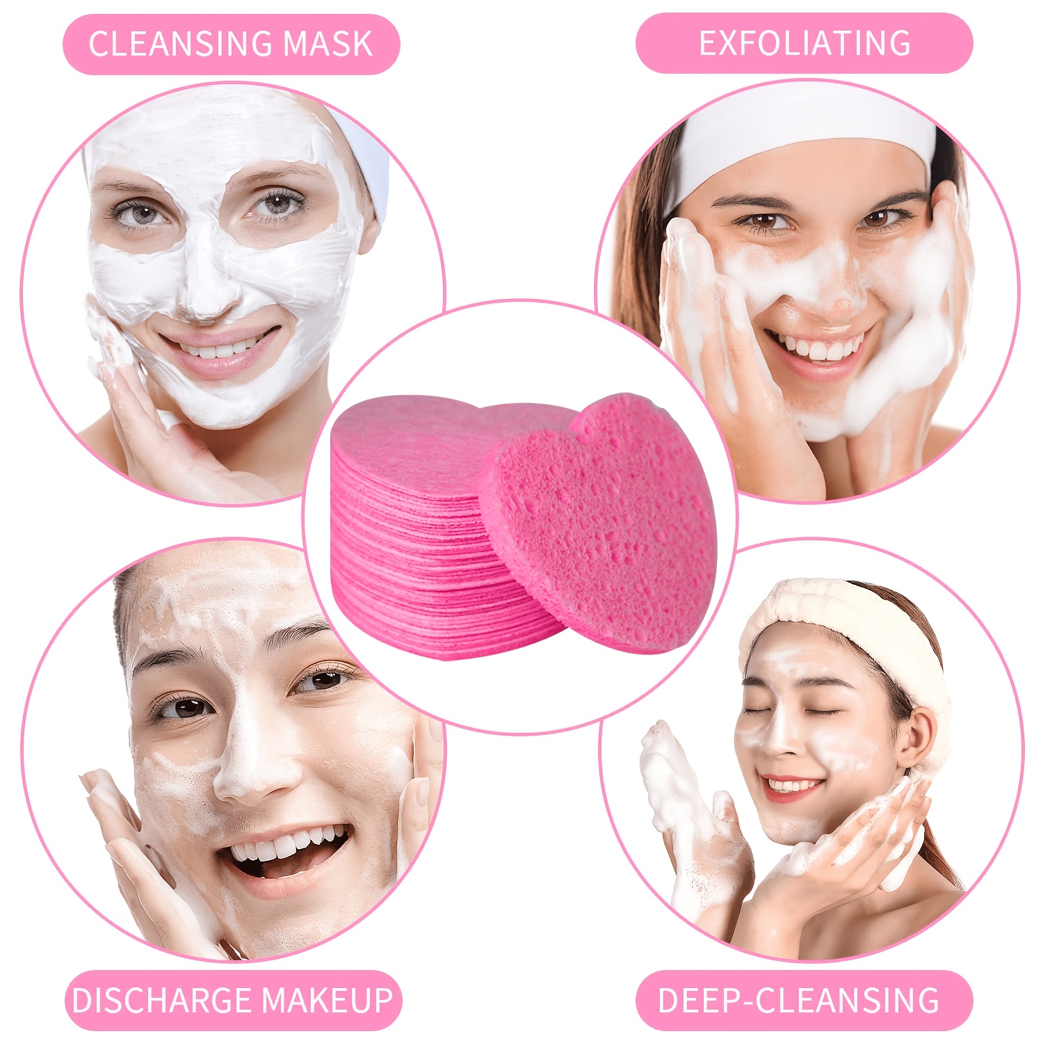 50PCS Heart-Shaped Compressed  - Beauty Makeup Store recension och pris