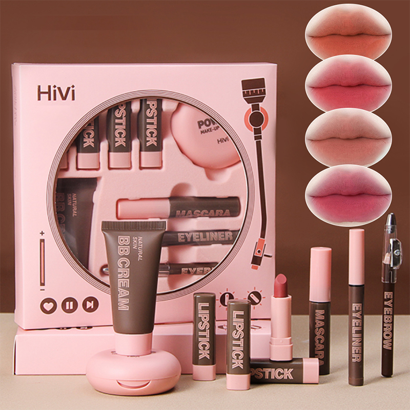 Gift Box 9-piece Lipstick Powd - Rare Beauty Makeup Kit recension och pris