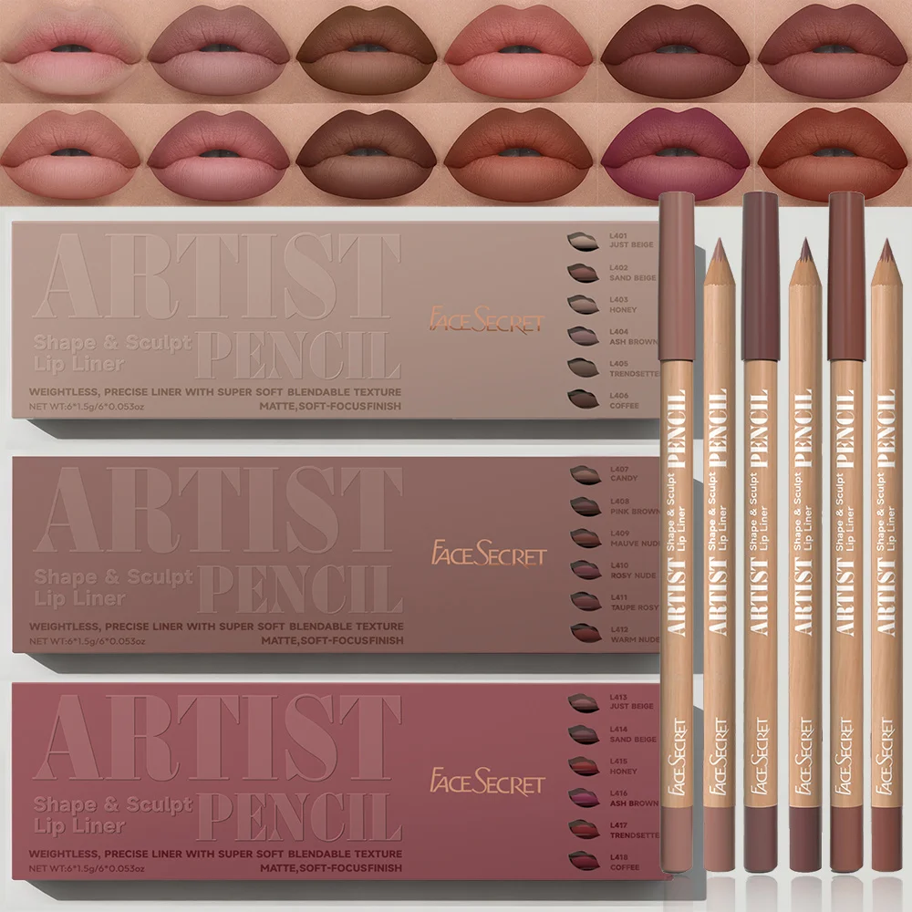 6pcs Set Artist Face Secret Li - Lip Liner Pencil recension och pris