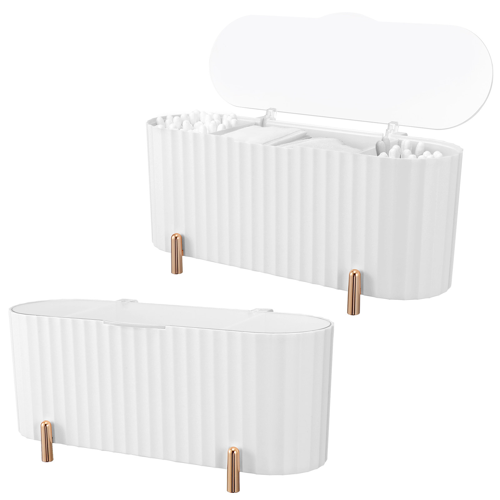 2Pcs Storage Box 3-Grid Makeup - Beauty Makeup Box recension och pris